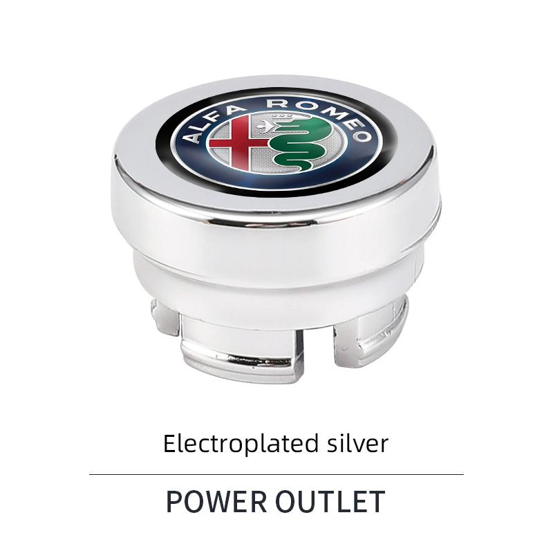 2026 Hot Sticker Car Cigarette Lighter Cap Auto Lighter Dust Proof Cover Accessories For Alfa Romeo 4C 159 166 Spider Giulia Giu