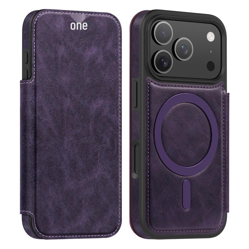 Magnetic Charging Flip Leather Case for Apple iPhone Pro Max (17/16/15/14) - Full Coverage & Anti-Theft
