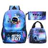 Game Astro bot peripheral printing fashion primary and secondary school students schoolbag three-piece set multi-function large capacity