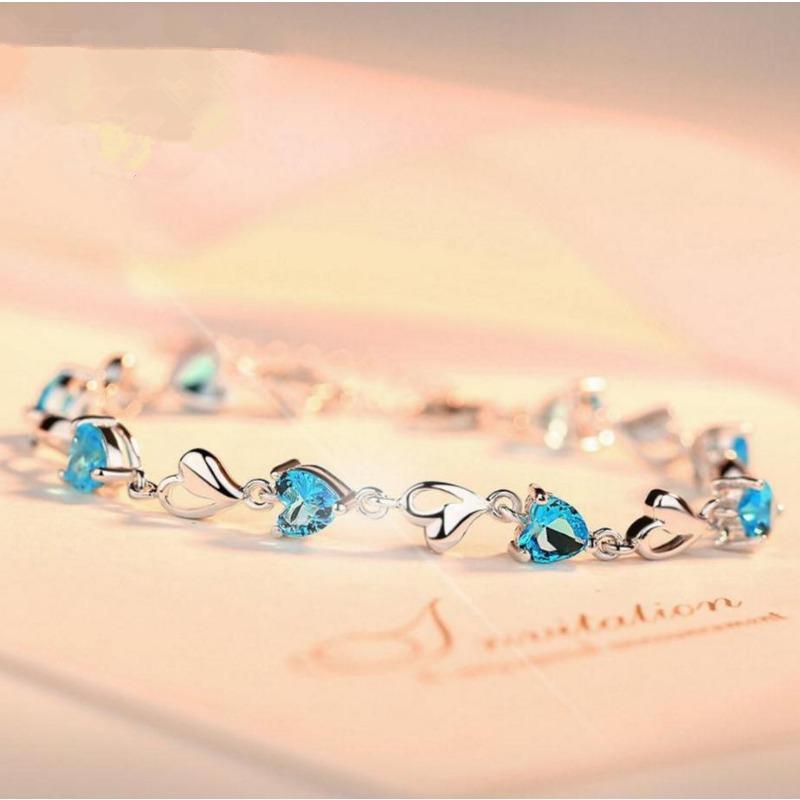 

Браслет из серебра 925 пробы в форме сердца, модный браслет с сердечком, счастливый женский браслет, ювелирные изделия для рук