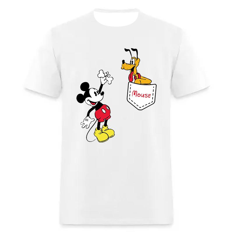 White Short Sleeves T-Shirt For Women Men Disney Mickey Minnie Cotton New In Tops & Tee Fashion Clothing Daily Casual Streetwear