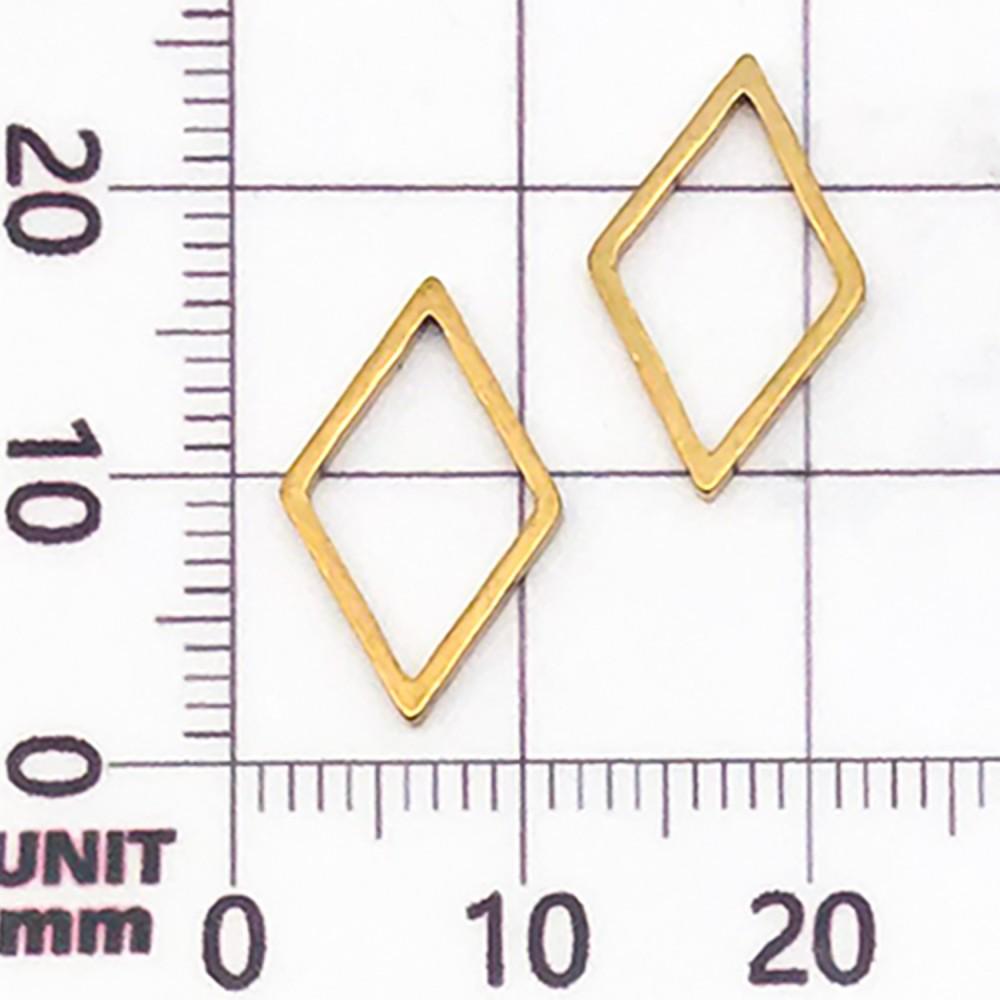 20 Mixed Gold Vacuum-Plated Stainless Steel Geometric Frame Pendant Charms for DIY Jewelry