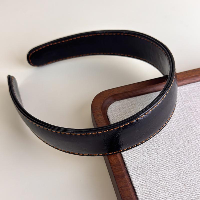 Haarreif im französischen Stil, Haarbänder, Retro-Leder, breite Stirnbänder, Damen-Haarband, weiblich, zum Waschen des Gesichts, Make-up, Kopfschmuck, Haarschmuck