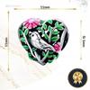 Heart Charms Nightingale Bird Pr 925 Bead S925 Pendant