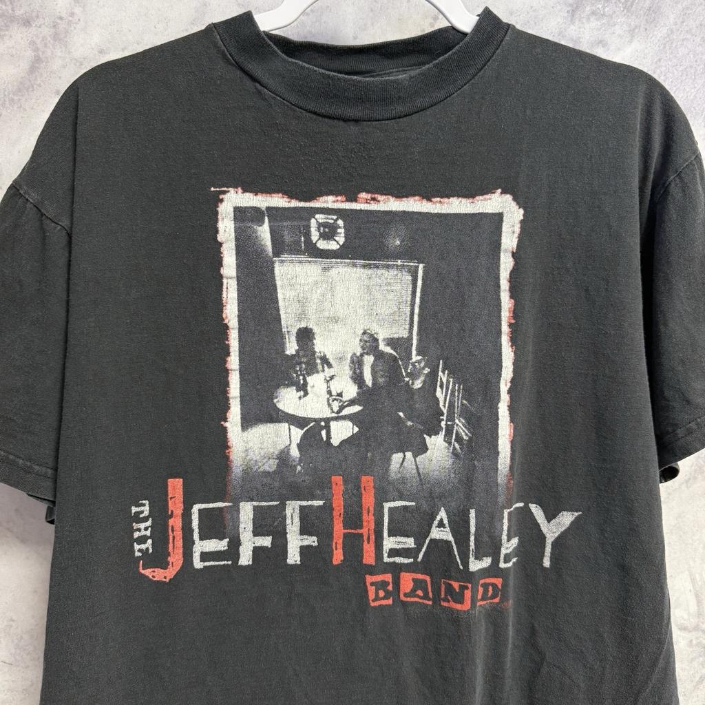 Maglietta Vintage The Jeff Healey Band Uomo Taglia L Manica Corta Nera Y2K Anni '90