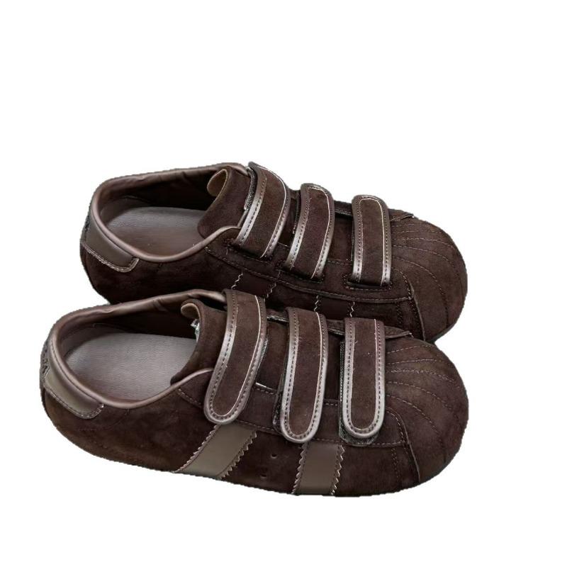 Ugly cute Velcro bread shoes early autumn new retro platform niche design sense leather break