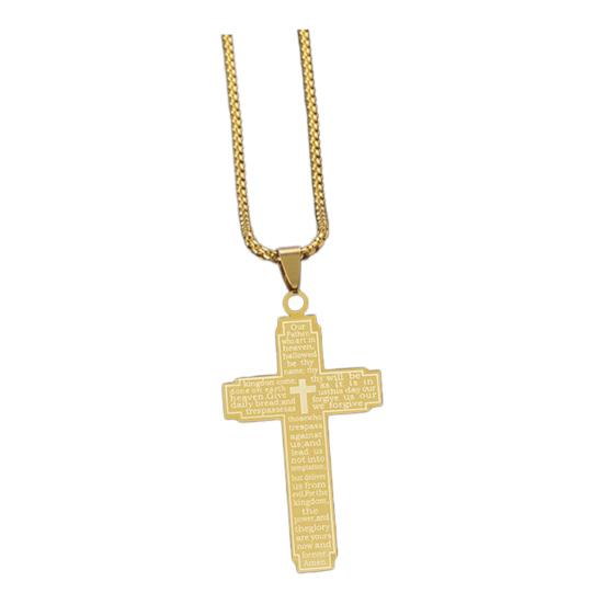 Unisex Lightweight Necklace Letter Carved Pendant Necklace Exquisite Design Non-Fading Electroplated Charm Necklace