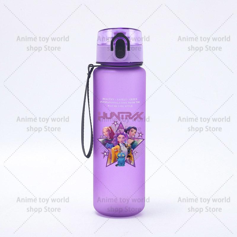KPop Demons Hunters Large Capacity Sports Water Bottle Motivational Leak Proof Portable Reusable Cups Outdoor Travel Gym Jugs Kid Friendly
