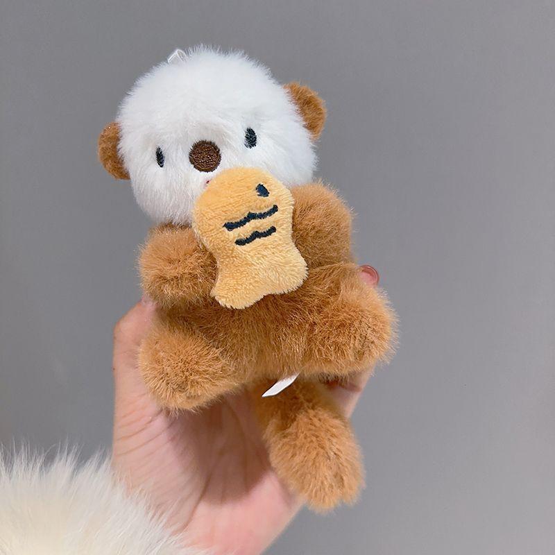 Otter Plush Toy With Short Pile Fabric And Lobster Clasp For Car And Bag Decor