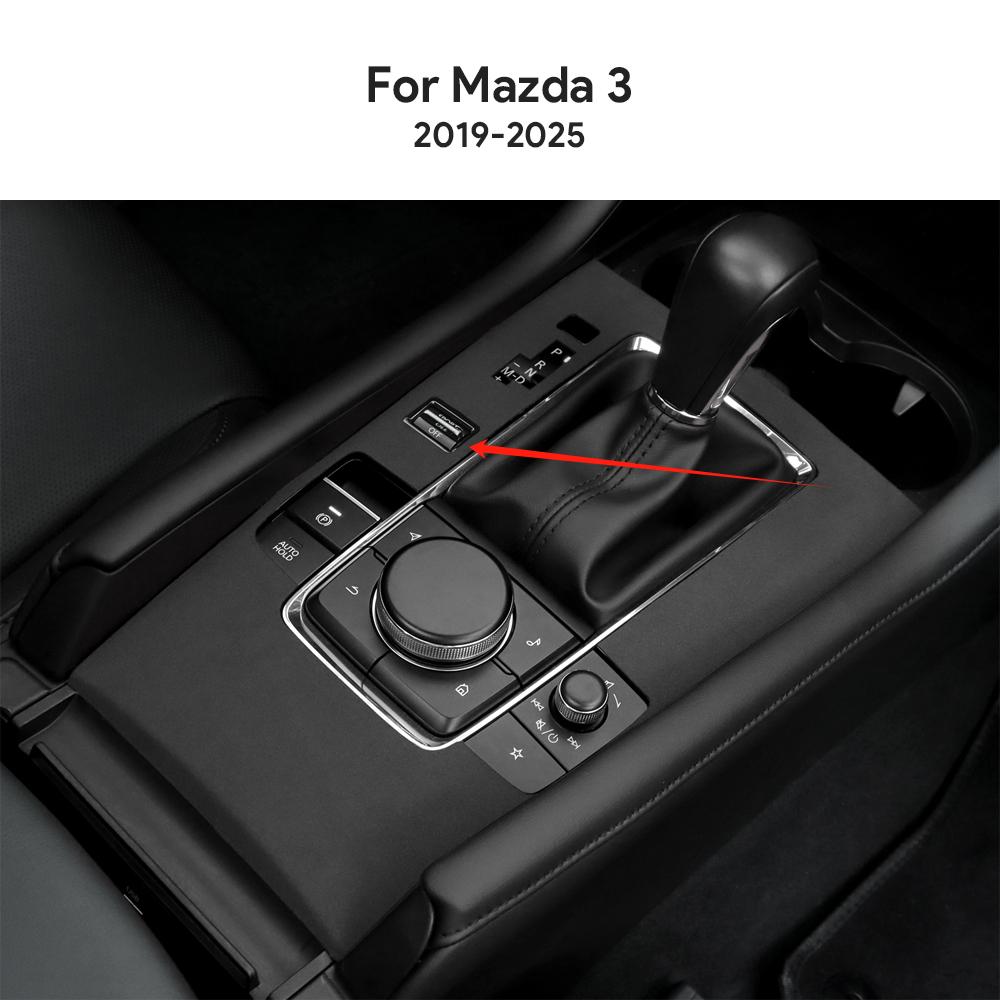 Top Suede Trim Sticker For Mazda 3 Axela BP 2019 2020 2021 2022 2023 2024 2025 Car Automatic Gear Shift Panel With Sports Button