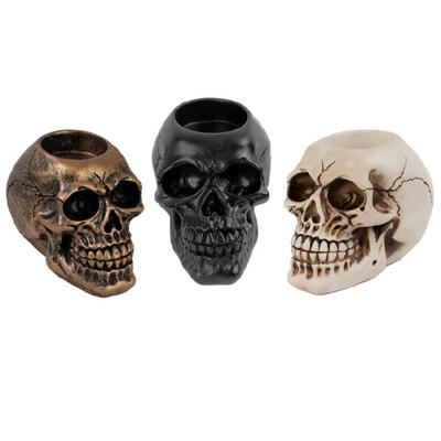 Crying Skull Candle Holder, 3D Resin Craft for Spooky Celebrations, 1.6 Inch Candle Compatibility