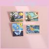 Stunning Van Gogh Inspired Oil Painting Metal Brooch Creative Starry Night Whale Design