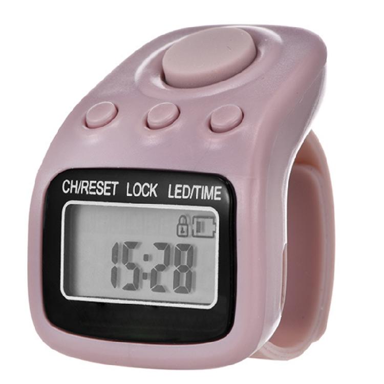 Licznik elektroniczny Tasbeeh z 6 kanałami LED, pierścieniem i klikerami, przenośnymi, resetowalnymi klikerami