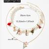 Christmas Necklace For Women With Snowflake And Santa Claus Charms In Zinc Alloy Jewelry Accessory For Holiday Festivities