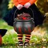With Handle Christmas Candy Bucket Black Halloween Cauldron Halloween Candy Kettles Kids Toy