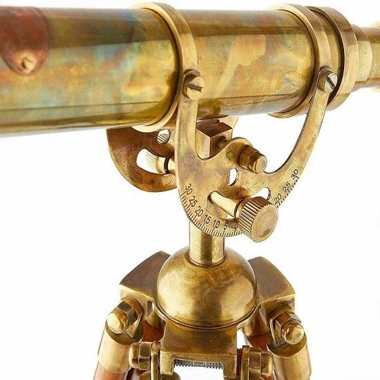 Nautical Handcrafted  Brass Telescope With Wooden Tripod Stand Maritime Functional Telescope