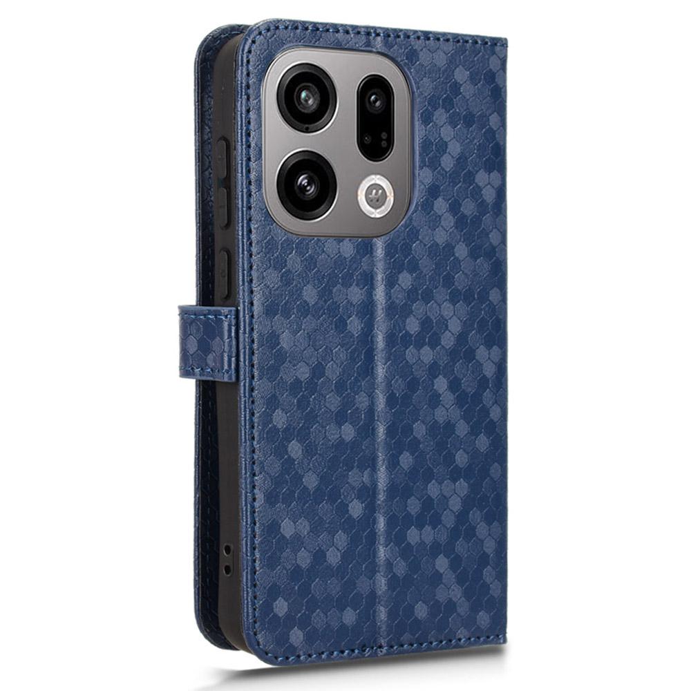 For Oppo Find X9 5G Wallet Case Dot Pattern Imprint PU Leather Phone Cover with Wrist Strap