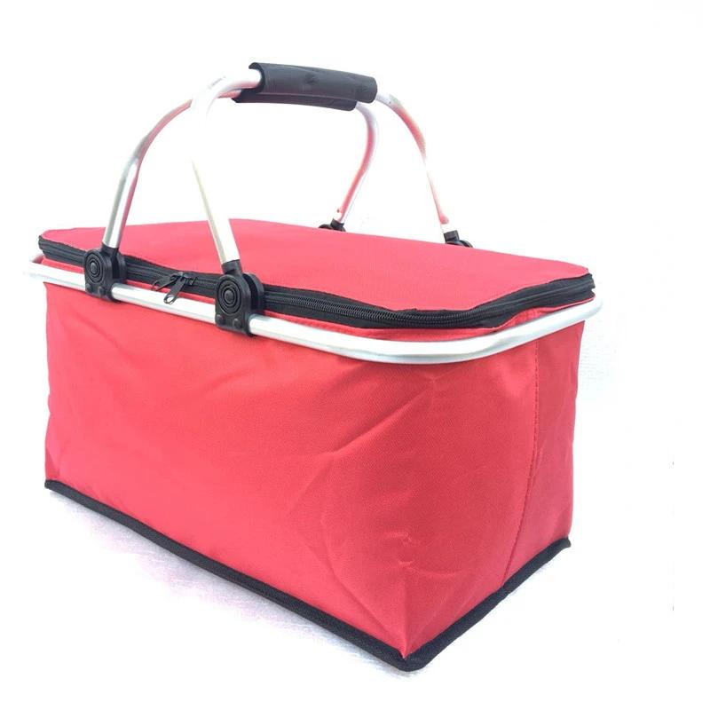 Car Oxford Outdoor Picnic Insulation Storage Basket Refrigerated Food Delivery Box Folding Shopping Basket Trunk Storage Box