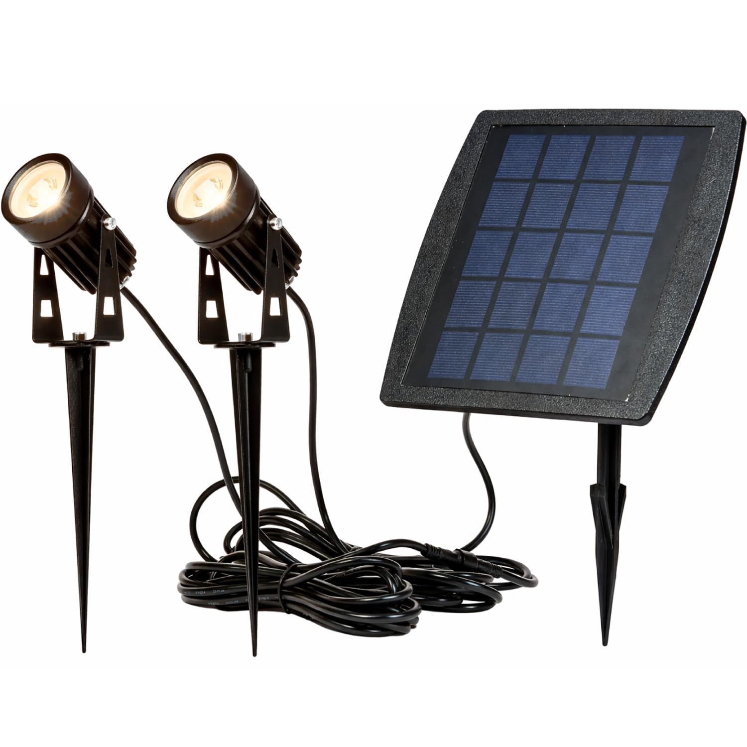 

Solar-powered garden light with 21 hours of continuous illumination. Separate type. Suitable for outdoor use, as a spotlight for a symbolic tree or ga