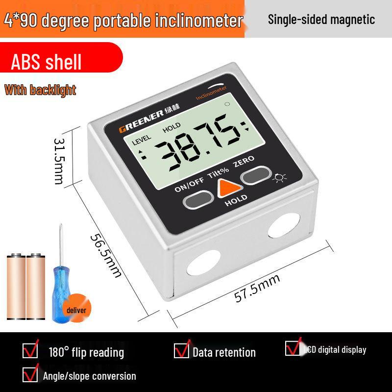 Green Forest Precision Digital Inclinometer with Magnetic Level