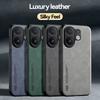 KEYSION Luxury Retro PU Leather Phone Case for VIVO V60 Soft Silicone+PC Shockproof Phone Back Cover for VIVO V60 5G
