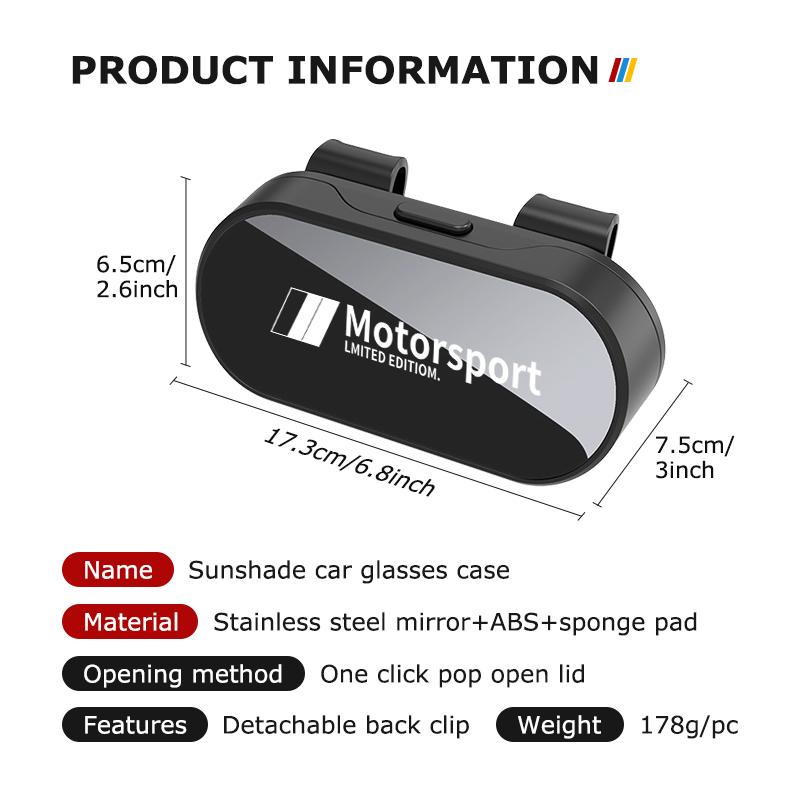 Car Sun Visor Glasses Holder Scratch Resistant Glasses Storage Case For BMW Performance M 1 3 5 7 Series E70 iX5 G38 F48 G20 E30 XJBRL1