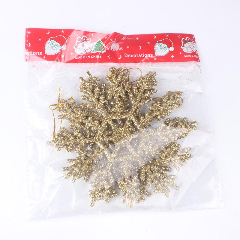 Glitter Snowflake Christmas Ornaments - 12cm Hanging Tree Decorations.