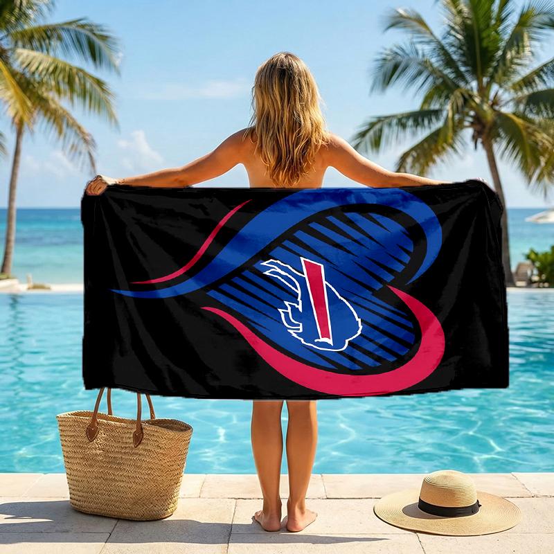 Bills Team Fashion Beach Towel: Ideal for Summer Adventures Soft, absorbent and quick drying suitable for swimming and bathing