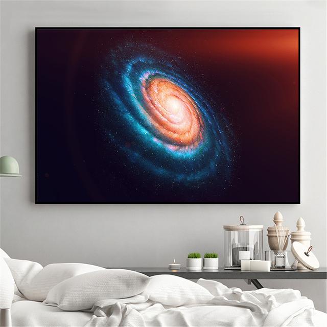 Universe Earth Meteorite Posters and Prins Galaxy Stars Astronaut Planet Hole Space Wall Pictures for Living Room Decoration