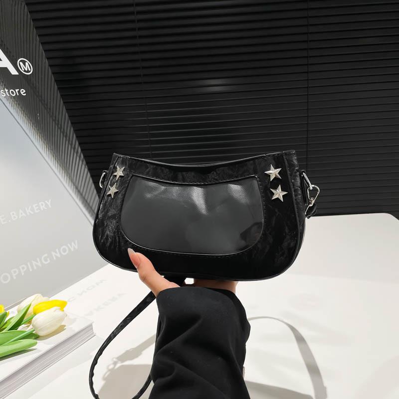 

Niche original pain bag design versatile two-dimensional micro food volume shoulder messenger bag female sweet cool hot girl style bag чёрный