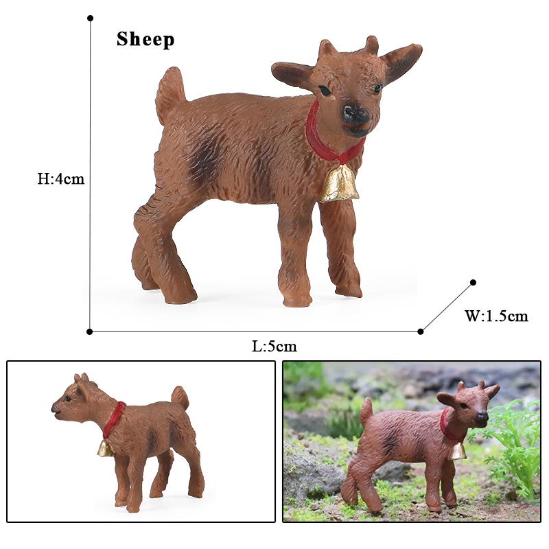 Oenux Clasic Animale de Fermă Simulare Oaie Capră Argali Antilopă Model Figurină de Acțiune Figurine Păsări de Curte Jucărie Drăguță Pentru Copil Cadou