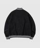 LETTERCOMO Round Pocket Denim Varsity Jacket Black