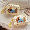 Cute Cartoon Dog Polka Dot Canvas Bag Large-capacity Portable Cosmetic Storage Bags for Travel Makeup Organizer Handbag for Girl