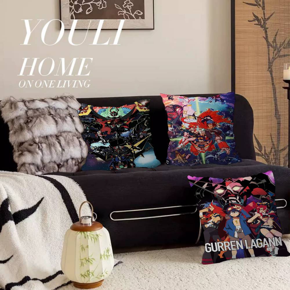 Anime G-Gurren Comics Lagann Pillow Gift Home Office Decoration Pillow Bedroom Sofa Car Cushion CoverPillow Case