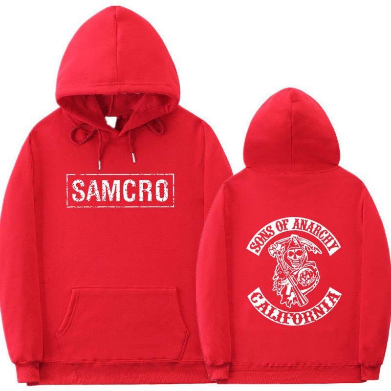 2025 Spring SAMCRO Couple Printed Fleece-Lined Hoodie Sweatshirt