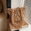 Summer Cott Thread Hollowed-Out Woven Single-Shoulder Bag Tassel Knitting Handbags Large Tote Beach Travel Shopper Purse Bolsa
