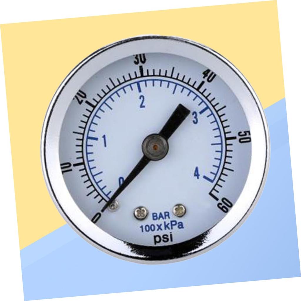 GLEAVI Burl Pressure Gauge 0-60 Psi Compressed Air Gauge Dual Scale 1/8 Thread Steel Meter
