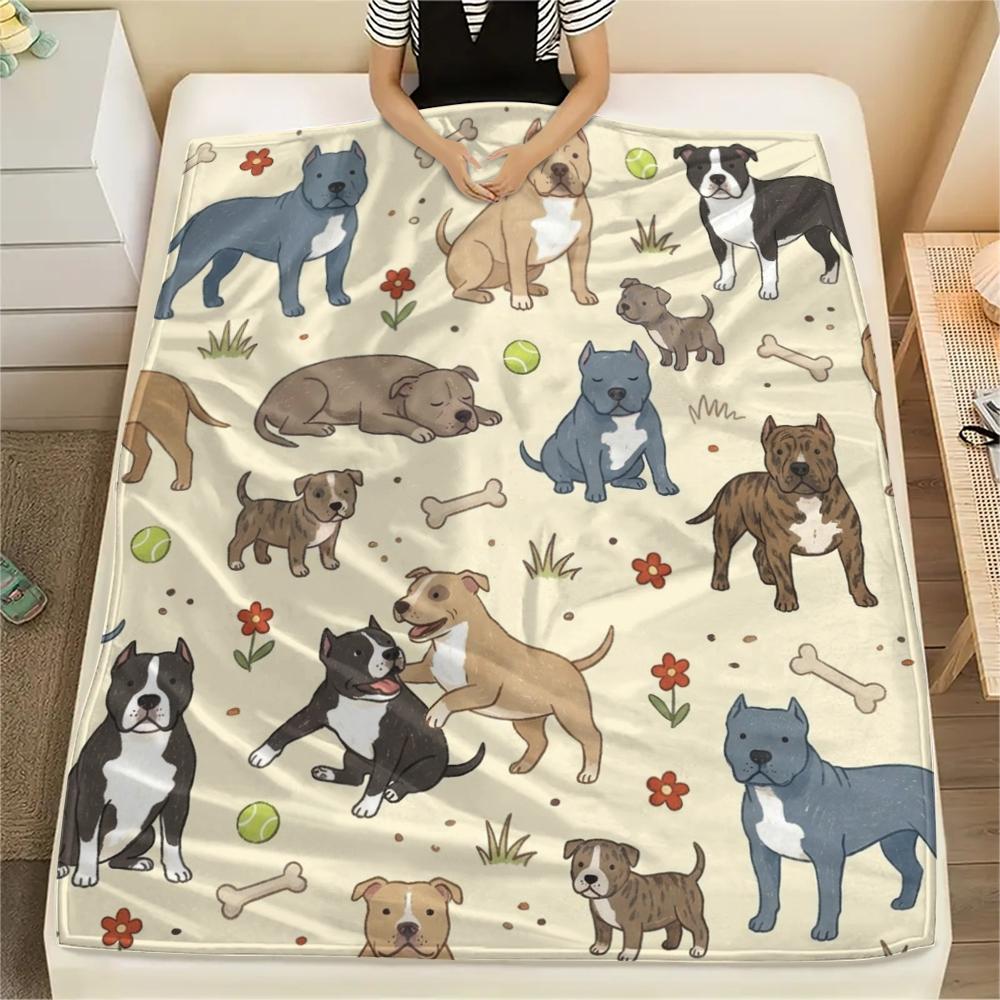 

1PC Cute Dog Print Flannel Blanket, High quality All Seasons, Home Decor, Warmth and Comfort, Perfect for Christmas Gifts 80cm x 120cm