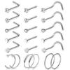 21-Piece Stainless Steel Nose & Lip Piercing Jewelry Set
