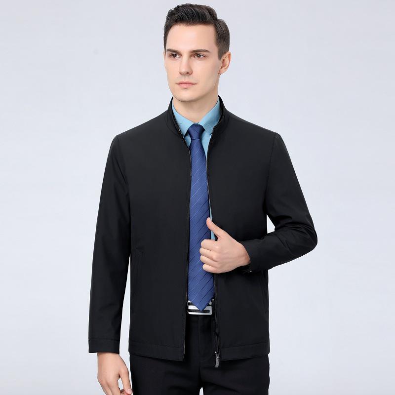 2024 Men's Versatile Lapel Jacket - Spring & Autumn Casual Outerwear for Middle-aged and Elderly