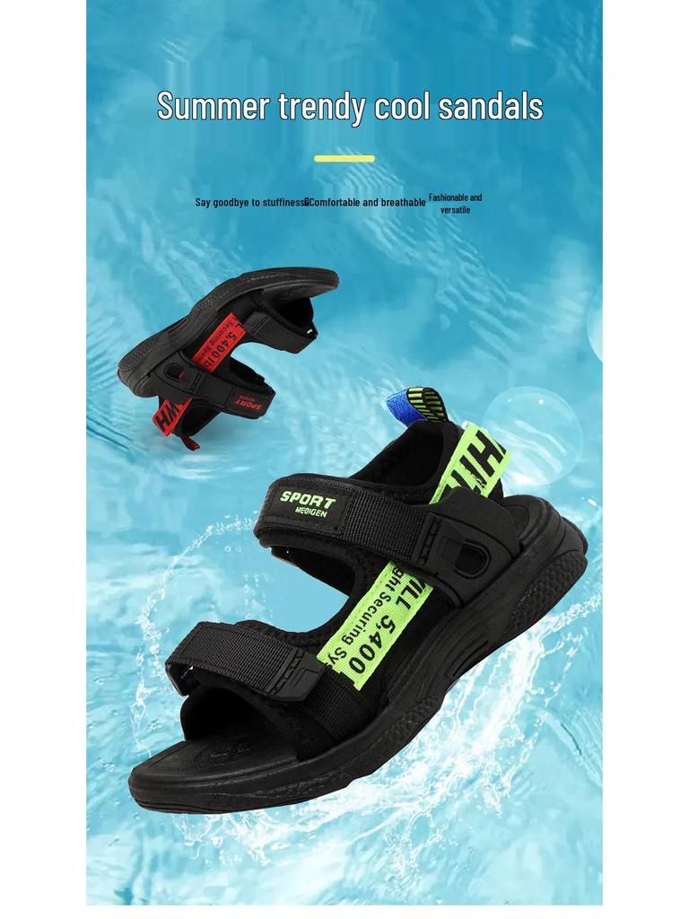 2025 Boys' Summer Beach Sandals: Non-Slip, Soft Sole, Anti-Collision Sports Shoes for Middle and Big Kids