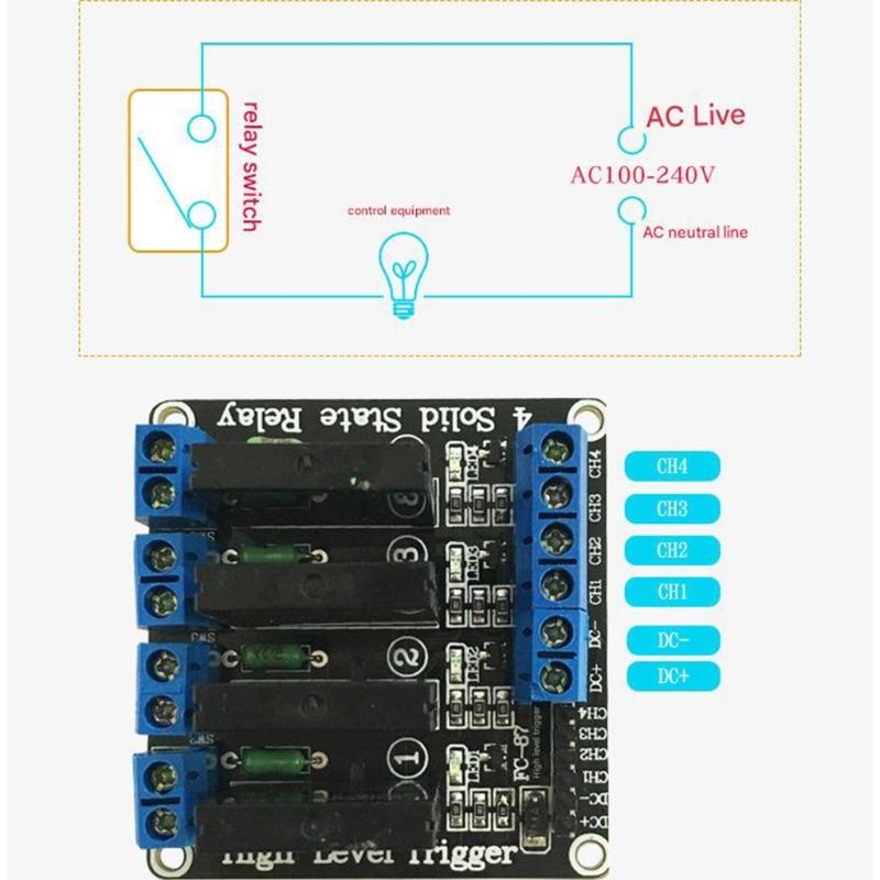 5V 12V 24V SSR Module High Level Input 2A Current Capacity LED Indicator For Electrical Control Systems