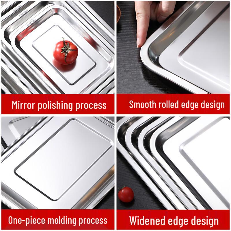 UOSUUOSU 304 Stainless Steel Rectangular Tray (5-Pack)