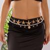 Double Layer Boho Starfish Conch Pendant Waist Belly Chain For Women Summer Beach Pearl Chain Bikini Belt Body Sexy Jewelry