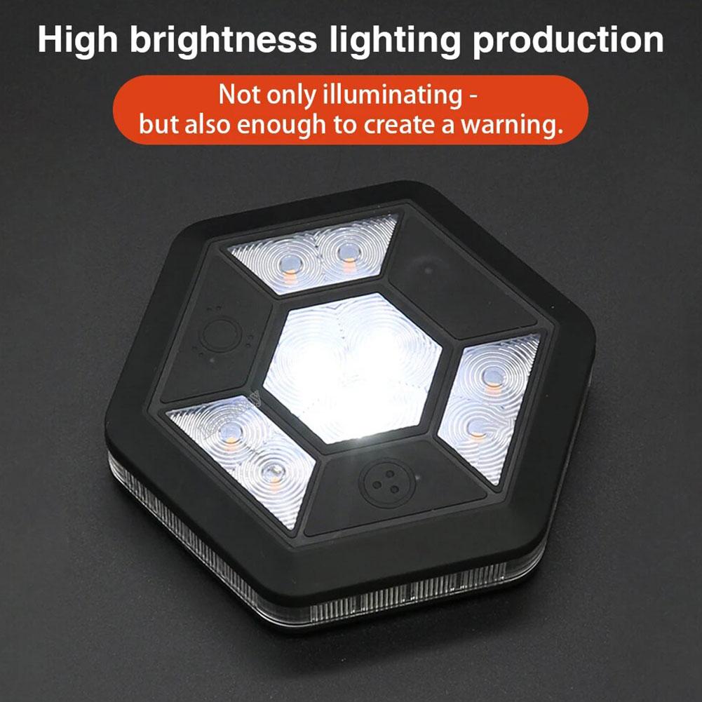 LED Magnetic Warning Light 360 Degree Rotating Flashing Rechargeable Safety Light Traffic Car Yellow Safety Signal Flash