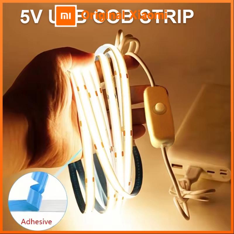 Xiaomi 5V USB ON/OFF COB Strip 320Leds White/ Warm White Light for Home Decor Cabinet Lamp Flexible Ribbon Rope LED Light