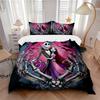 Gothic Skeleton Lovers Dark Romance Printed 3pcs Bedding Set Soft Microfiber 1 Duvet Cover And 2 Pillowcases Home Bedroom Decor Xmas Gift Q188