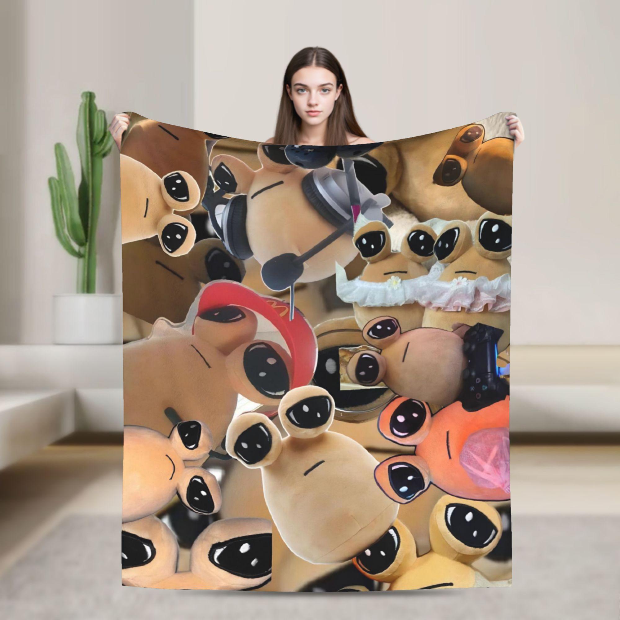 

Pou Cartoon Blankets Decorative Flannel Throw Blanket For Couch Chair Sofa Bed Soft Customized Quality Bedspread Gift 30x40in