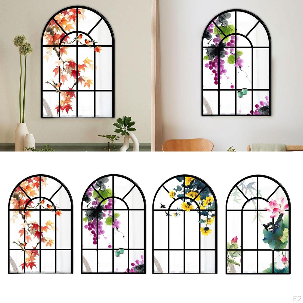 Arched Mirror Arch Window Acrylic Modern Wall Mounted Decorative for Mantel Living Room
