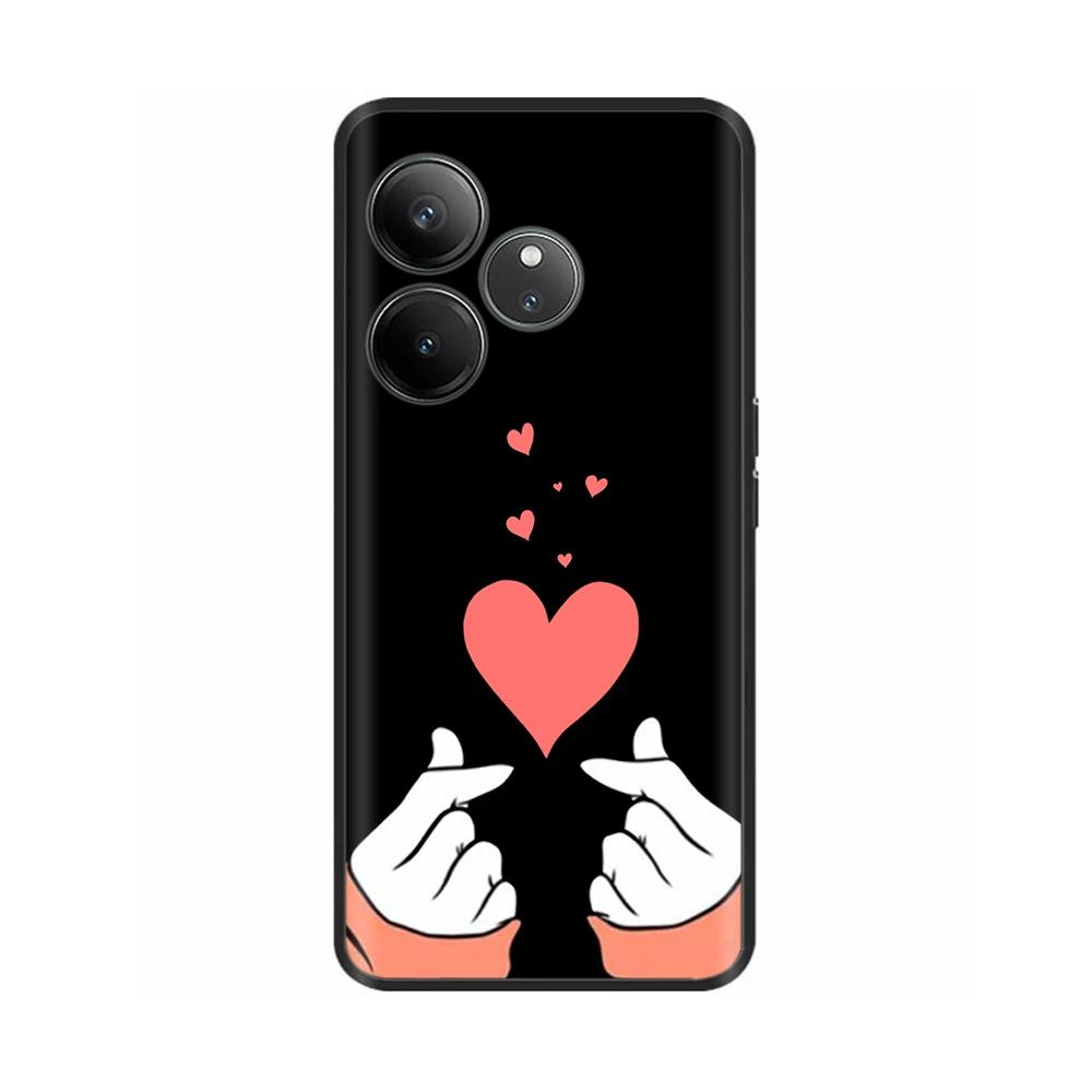For Realme GT 6 GT 6T Case Black Silicone Luxury Bumper Cute Soft TPU Phone Cases For Realme GT6 5G Cover Shells Coque 6.78''